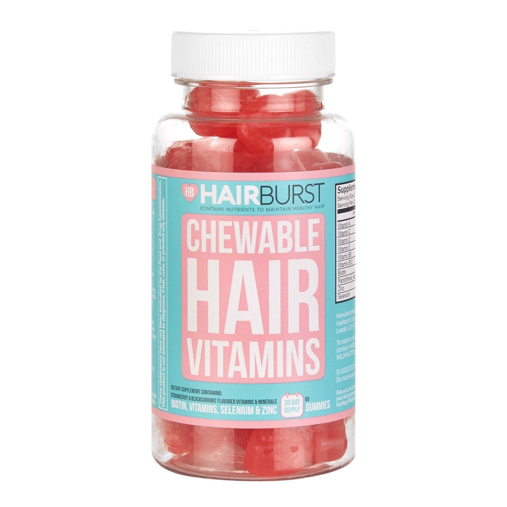 KẸO DẺO KÍCH THÍCH MỌC TÓC HAIRBURST CHEWABLE HAIR VITAMINS (60 VIÊN)