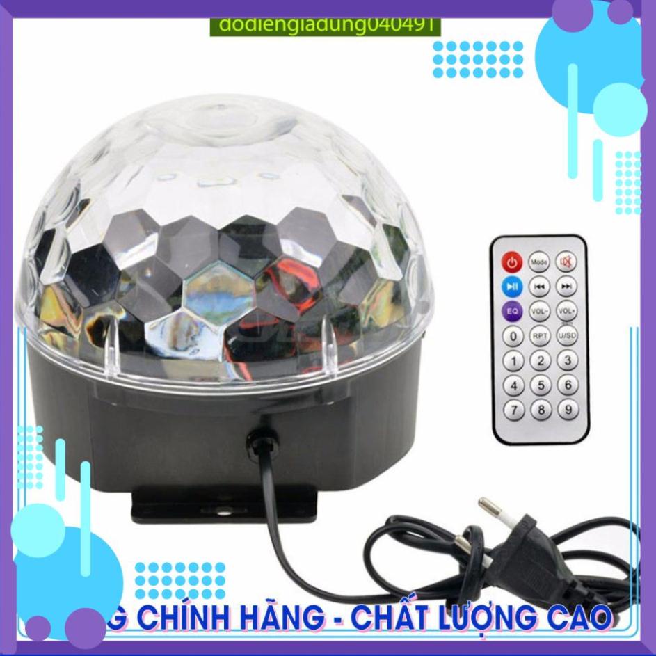 Đèn LED quả cầu cảm ứng xoay pha lê 7 màu nhấp nháy theo nhạc