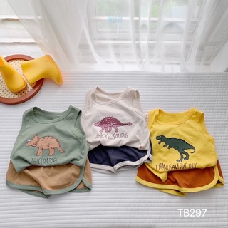 Set bộ ba lỗ khủng long coton cao cấp cho bé trai