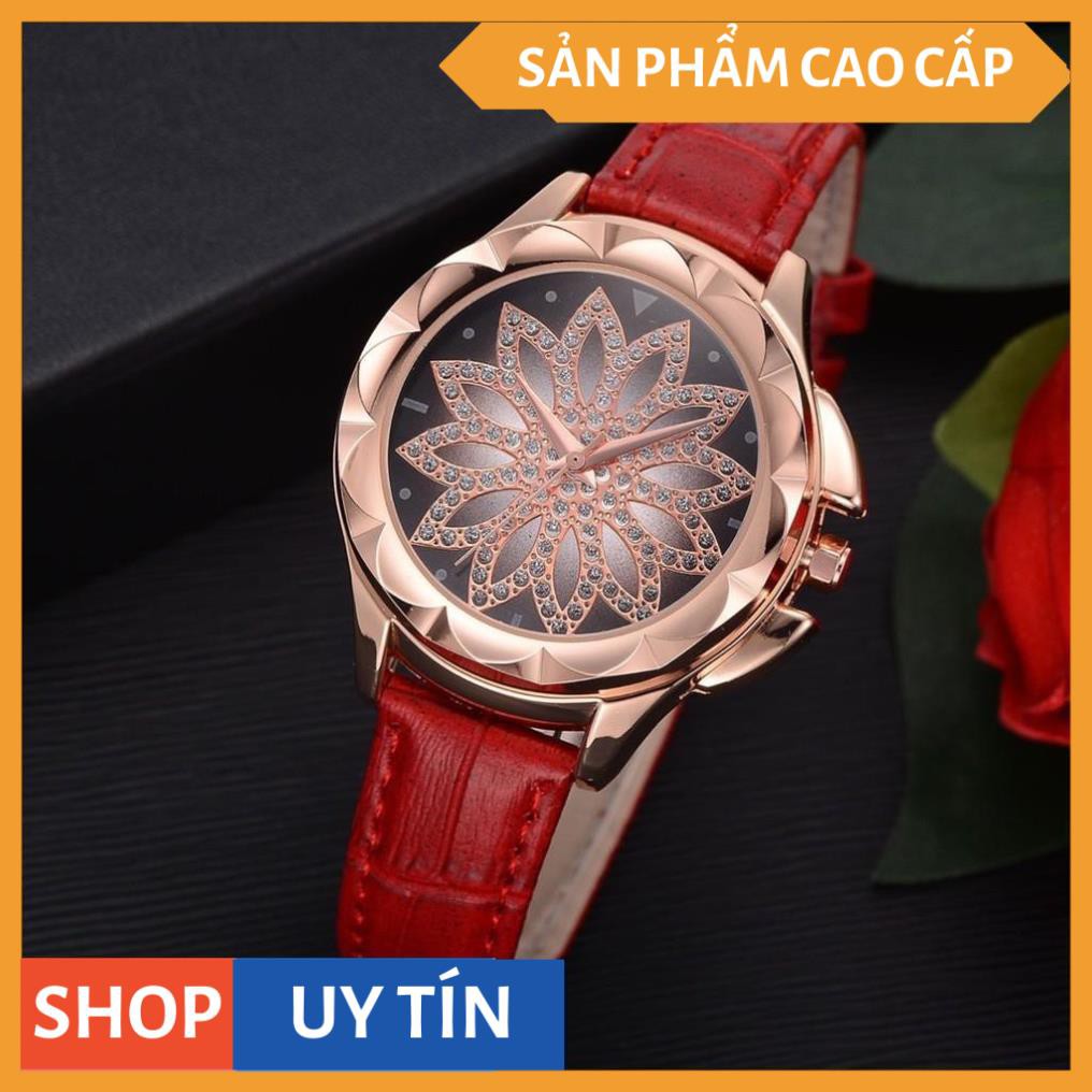 Đồng Hồ Nữ Thời Trang MS95 Dây Da Cao Cấp Mặt Bông Hoa Siêu Dễ Thương [HÀNG CAO CẤP]