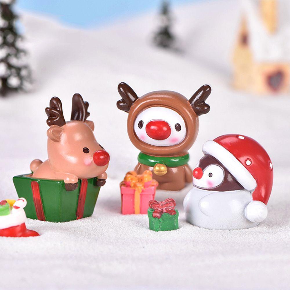 Mô Hình Búp Bê Ông Già Noel Tuần Lộc Năm Mới Dùng Trang Trí Tiểu Cảnh
