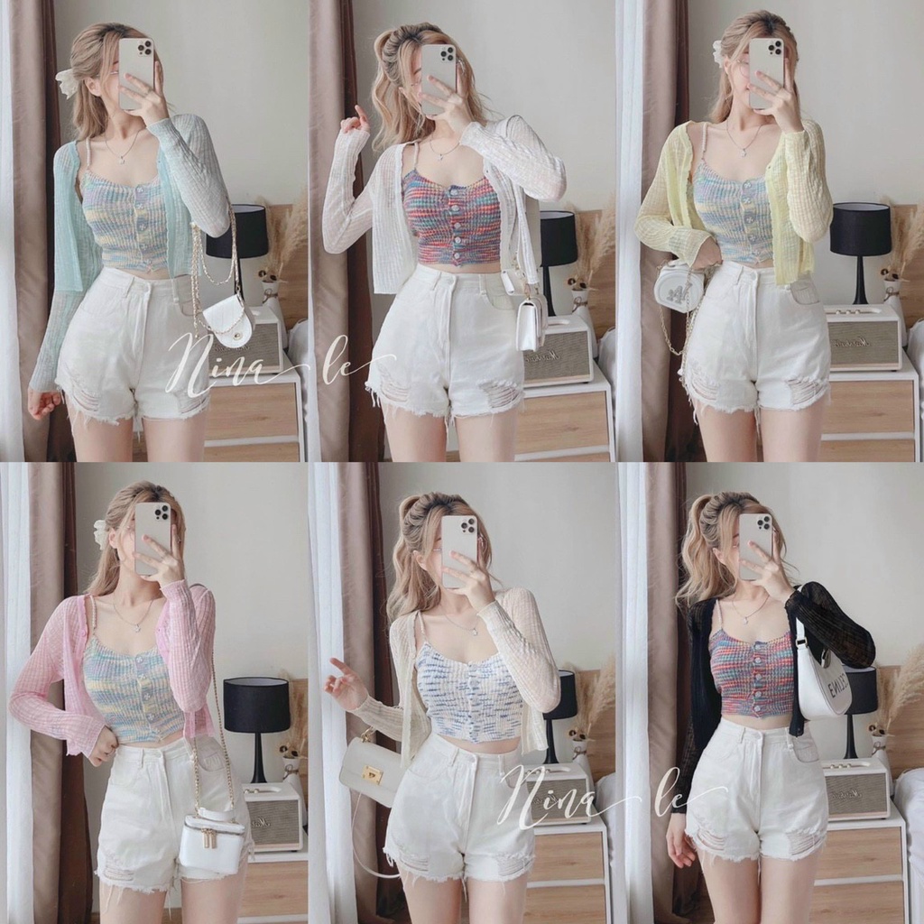 Áo len cổ v khoác mỏng dễ phối đồ Quảng Châu