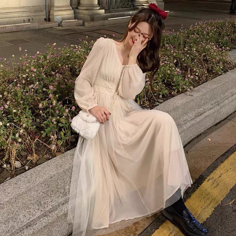 SẴN🖤Đầm 3 lớp công chúa bồng bềnh cổ ngọc siêu xinh|Đầm xoè maxi ulzzang lưới tiểu thư dạo phố vintage retro cổ tích | BigBuy360 - bigbuy360.vn