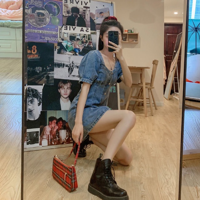 VÁY BÒ CỔ VUÔNG TAY BỒNG HOT HIT 2020 KÈM ẢNH THẬT VÀ VIDEO SHOP TỰ QUAY | BigBuy360 - bigbuy360.vn