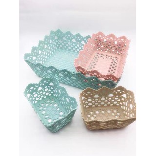 Giỏ hoa nhựa, sọt rác để bàn tròn, chữ nhật, vuông nhiều size - Plastic rubbish basket
