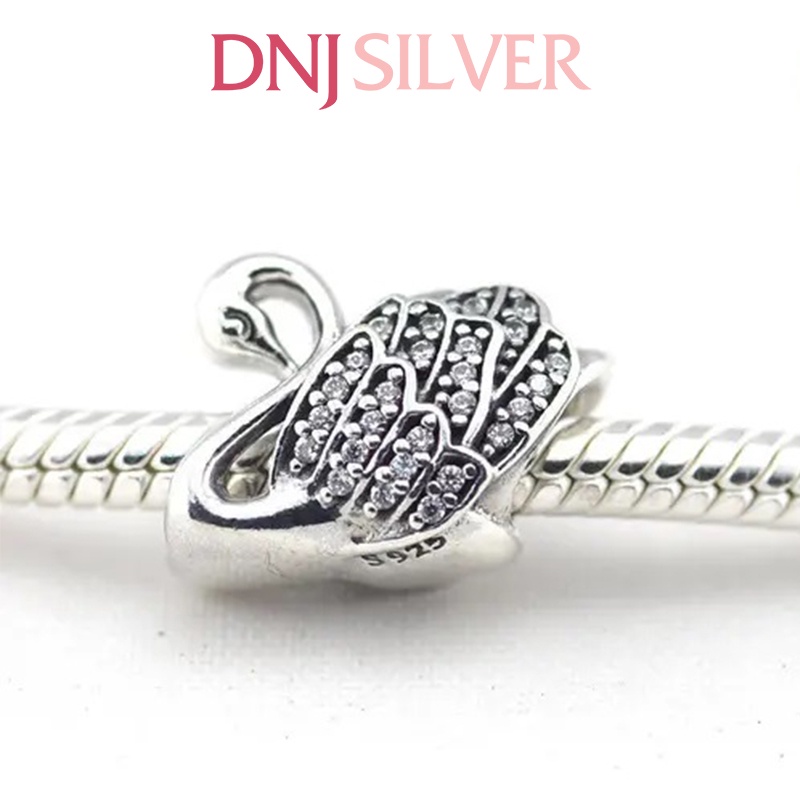 Charm bạc 925 cao cấp, hàng chuẩn bạc - Charm Majestic Swan thích hợp để mix vòng tay charm - DN308
