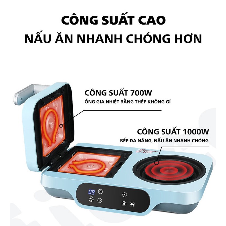 Máy nấu ăn 3 trong 1, vừa nấu , vừa hấp, vừa nướng