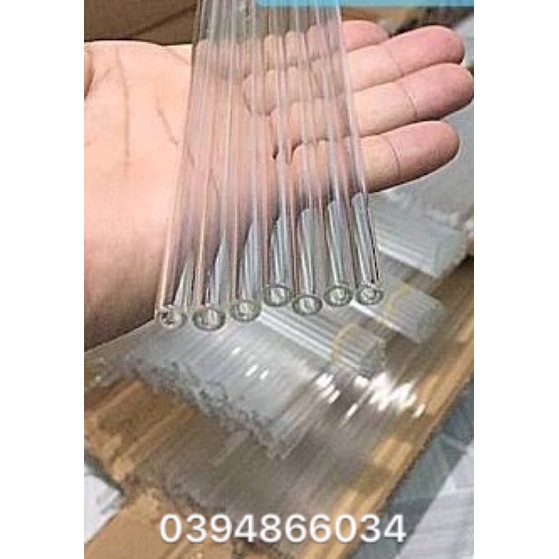 10 ống tạo kiều thuỷ tinh (đức) màu trắng