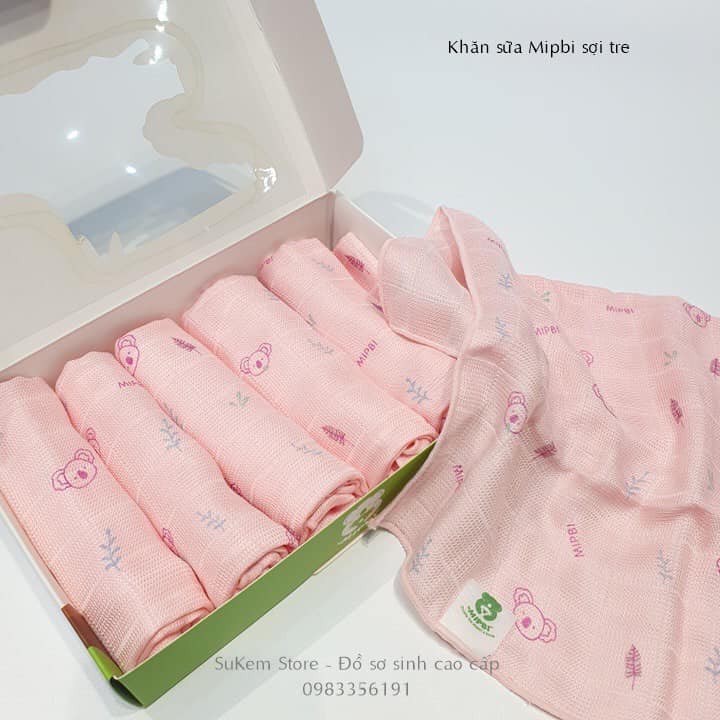 Khăn sữa Mipbi 3 lớp sợi tre