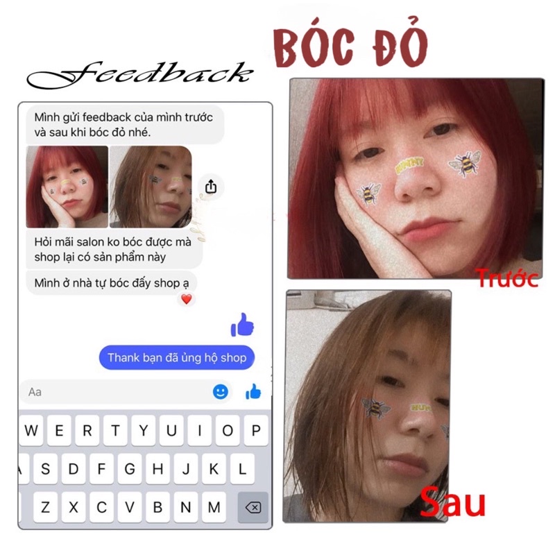 Thuốc Nhuộm Tóc Bóc Màu Tóc Đen -  Bóc Màu Đỏ 100mg | Khanh.Color