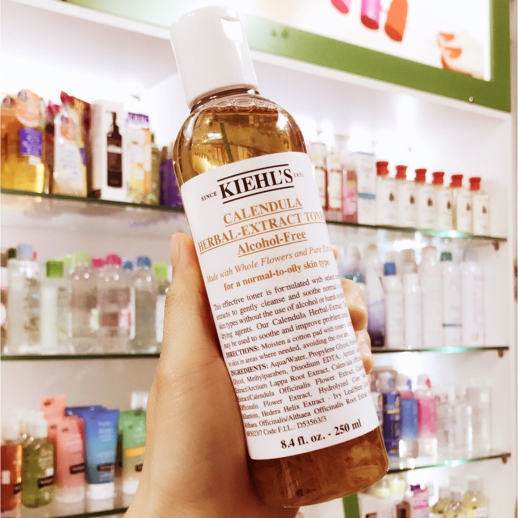 [Hàng Auth - Free Ship] Toner hoa cúc Kiehl's 250ml Calendula Herbal Extract Alcohol-Free Toner - Ngừa Mụn