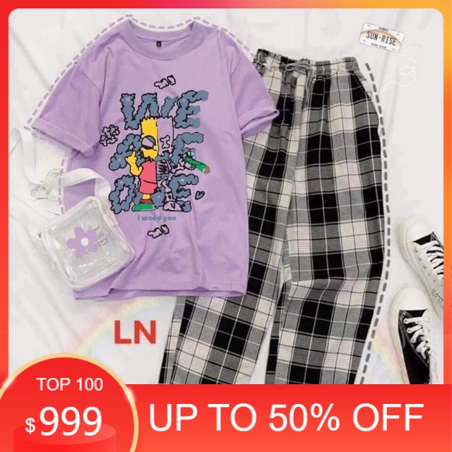 Sét áo WE ngắn tay + quần kẻ LN12 MODY