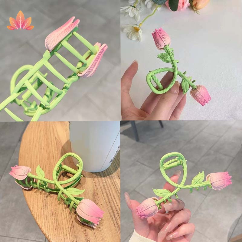 Kẹp Tóc Cá Mập Hình Hoa Tulip JP5