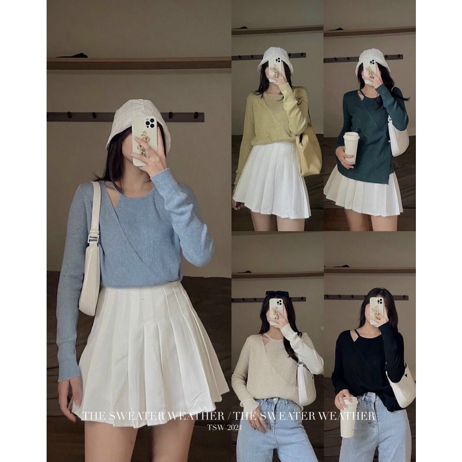 ÁO LEN CỔ YẾM TAY DÀI [TNT Shop Bigsize 60Kg 90Kg]