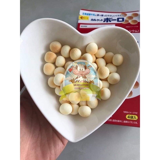 Bánh ăn dặm men bi sữa bò hiệu Calket Boro hộp 80gr