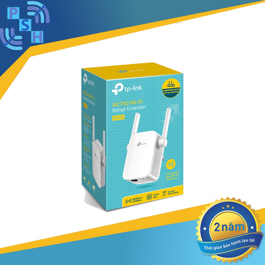 Bộ Kích Sóng Wifi Repeater Băng Tần Kép AC750 TP-Link RE205 - Hàng Chính Hãng
