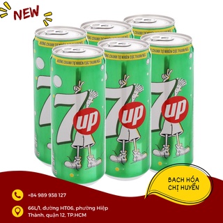 6 lon nước ngọt 7 Up vị chanh 330ml