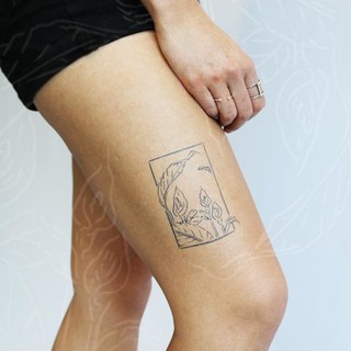 Khuôn decal bức tranh lá cây