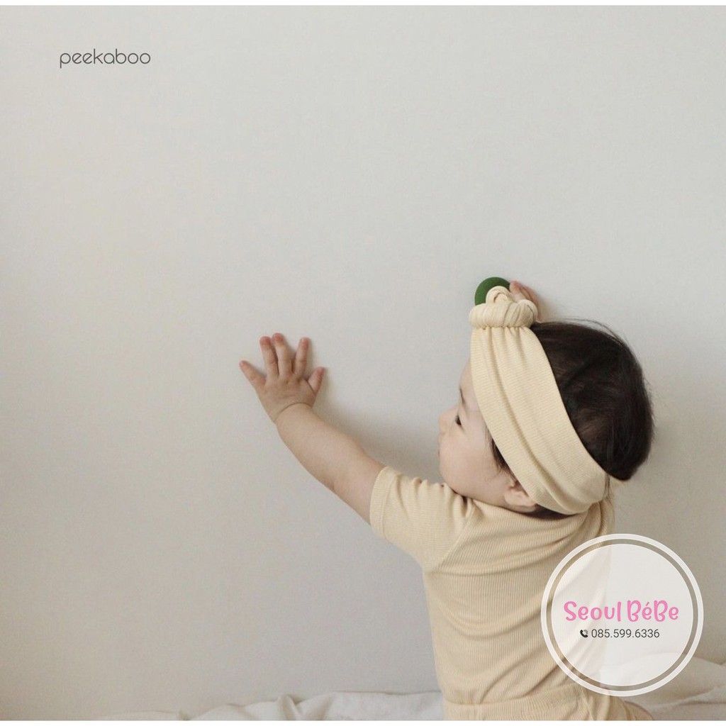 Bộ cộc gân trơn màu 8-14 Peekaboo bộ áo quần rời nội địa Hàn