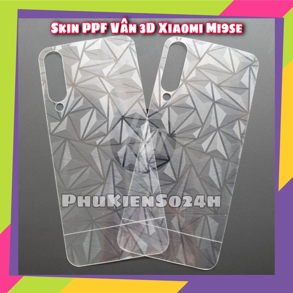 Skin Dán Mặt Sau Lưng Vân 3D cho Xiaomi Mi 9 SE siêu đẹp