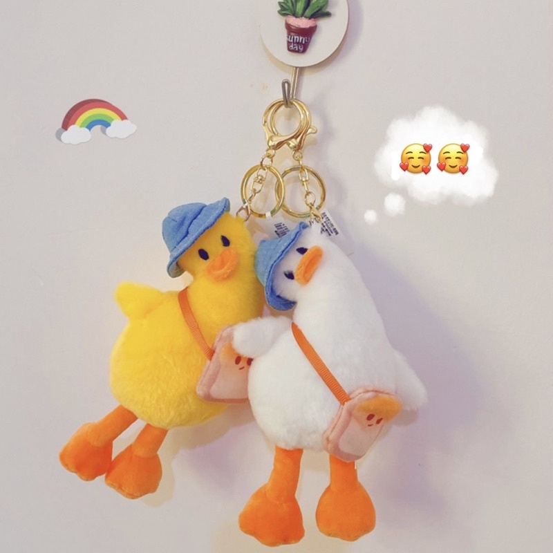 Móc khoá nhồi bông trang trí cặp, túi tote hình vịt gật gù cute  HÀNG CÓ SẴN 🥰