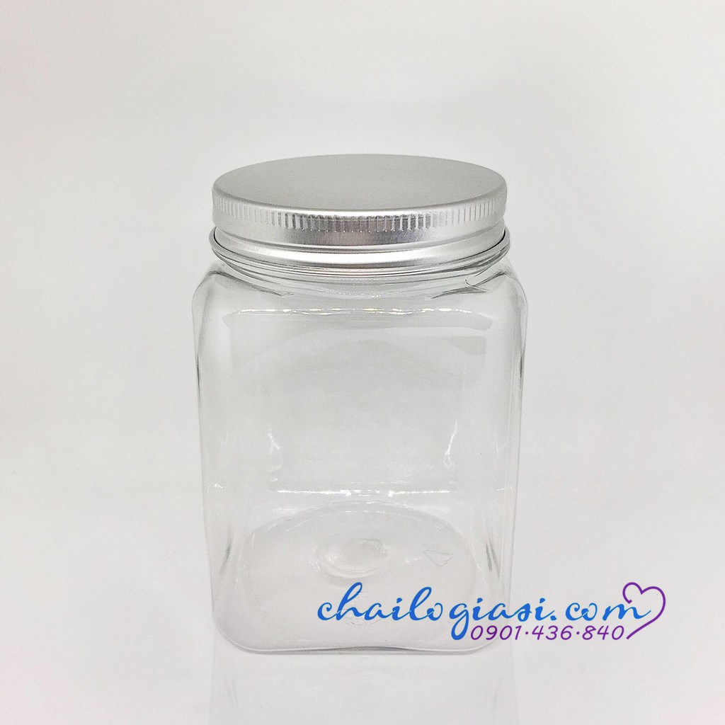 HŨ NHỰA VUÔNG 300G NẮP THIẾC
