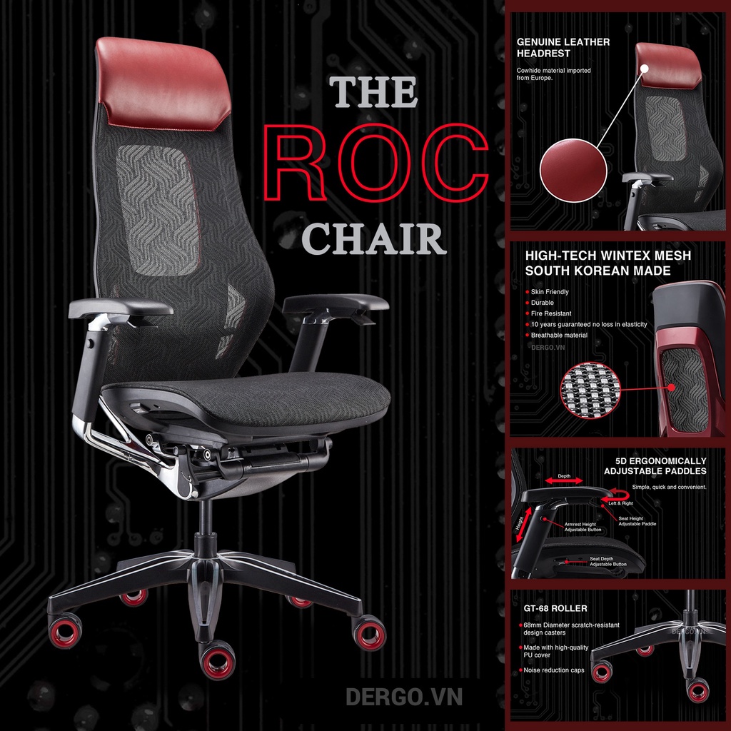 Ghế Gaming Công thái học cao cấp GTChair - ROC Chair Dinosaurus