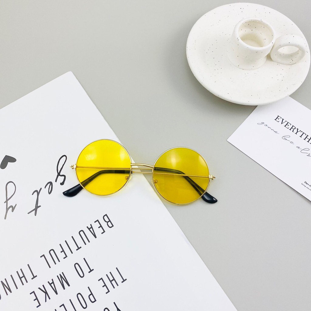 Mắt Kính Thời Trang Nhiều màu form tròn Ngố học sinh Hot Trend Nhiều Màu - Hata24h