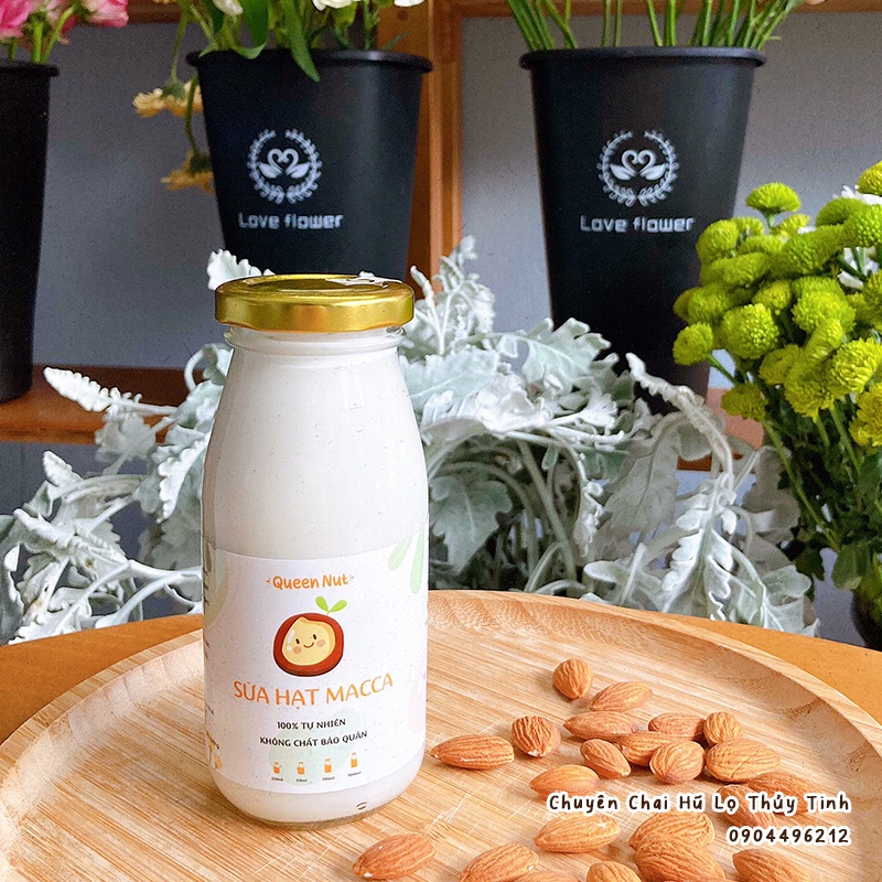 Chai Thủy Tinh Nắp Thiếc 250ml  - Đựng sữa hạt, cà phê, nước ép, yến chưng