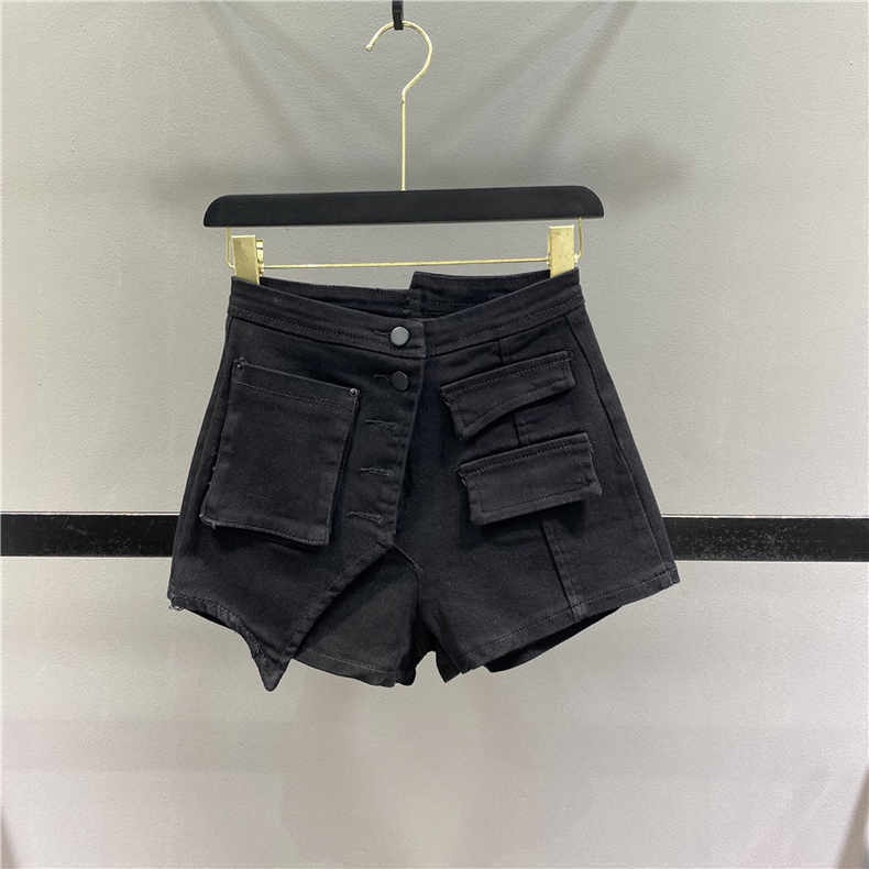 JSC Jiashucheng Quần Short Denim Giả Váy Ngắn Dáng Chữ a Rộng Lưng Cao Phong Cách Mới Mùa Hè Cho Nữ