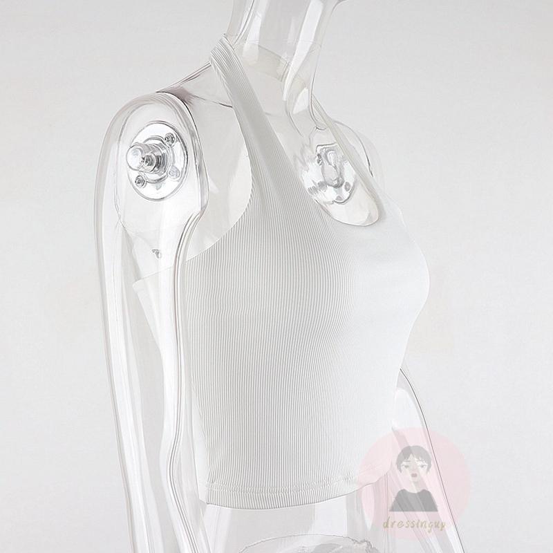 Áo Tank Top Hai Dây Cổ Yếm Màu Sắc Đơn Giản Cho Nữ