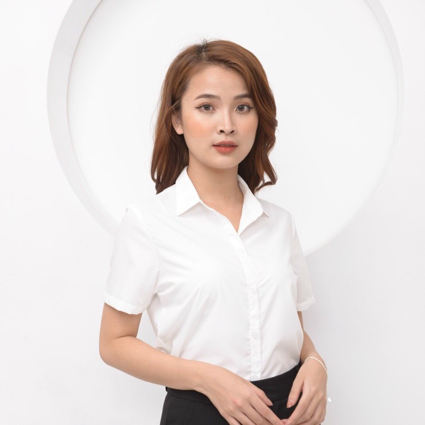 Áo sơ mi trắng nữ trơn tay dài công sở dáng suông basic Homieyl đẹp cao cấp | BigBuy360 - bigbuy360.vn