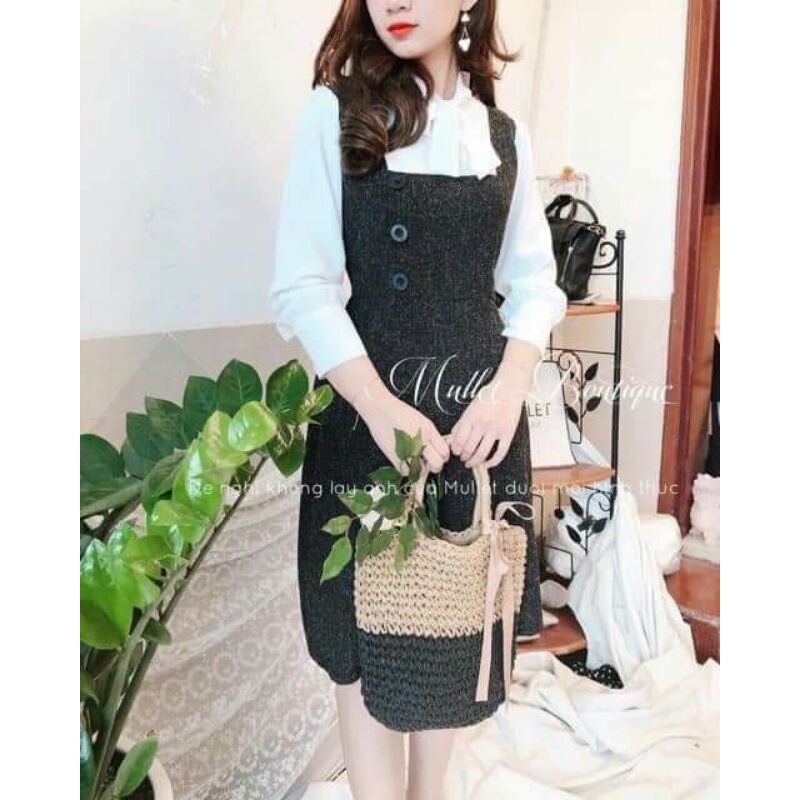 Váy đầm dạ phối sơ mi size M và L