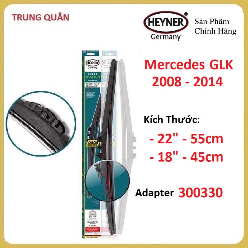 Cần Gạt Mưa Mercedes GLK 2008-2014, Bộ gạt mưa mềm Heyner Germany Chính Hãng Cho Mercedes GLK 2008-2