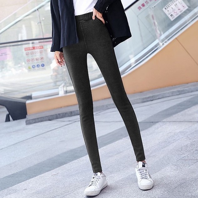 Quần Legging Jean Lót Lông Cạp Cao Giữ Nhiệt Tốt