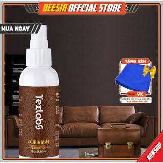 [Kèm Quà Tặng] Dung Dịch Làm Sạch Vết Bẩn Đồ Da, Ghế Sofa Da Cao Cấp Texlabs 80ml BEESIR