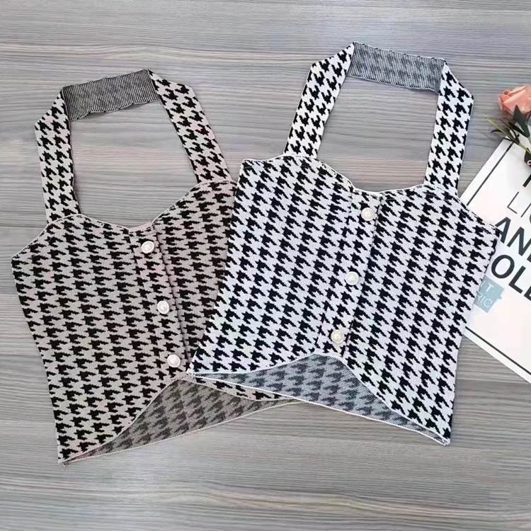 SUXI Áo croptop nữ không tay họa tiết thời trang retro Hàn Quốc