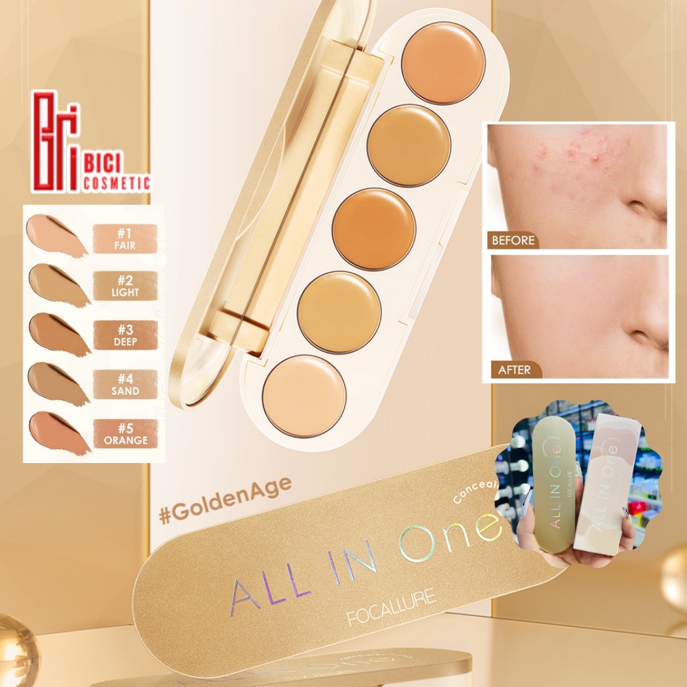 Bảng Che Khuyết Điểm 5 trong 1 Đa Năng FOCALLURE All In One Concealer Palette Nội Địa Trung | FA299