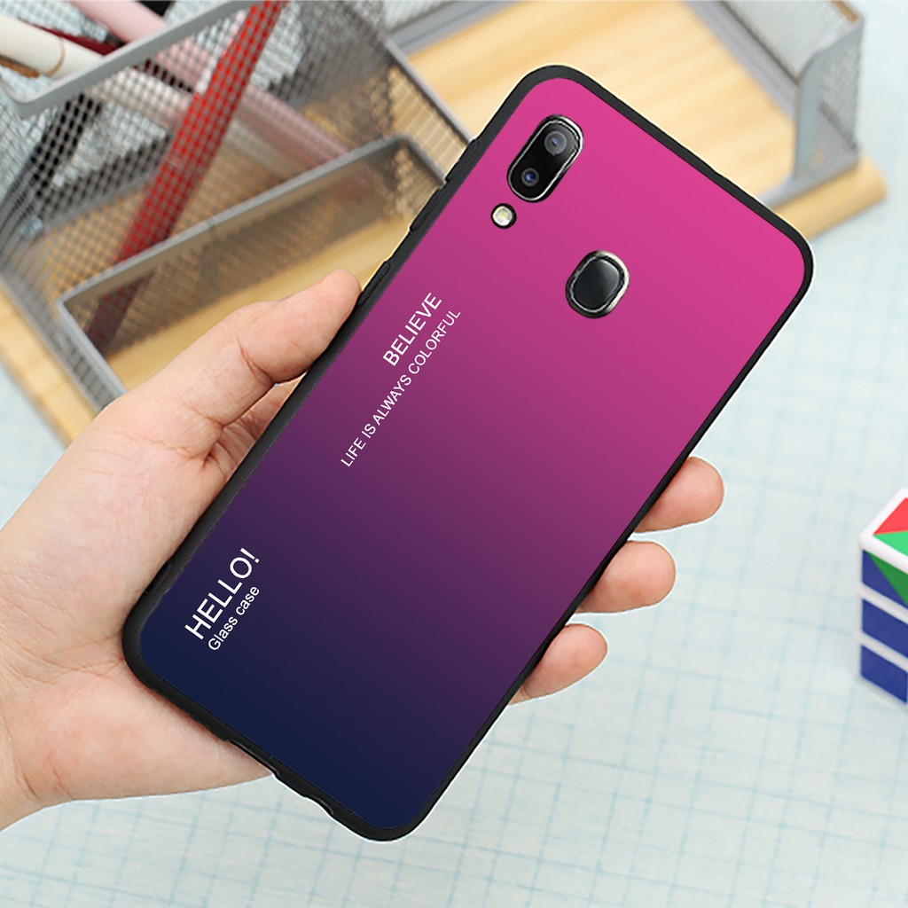 Ốp lưng kính cường lực Samsung Galaxy A30 - Gradient edition