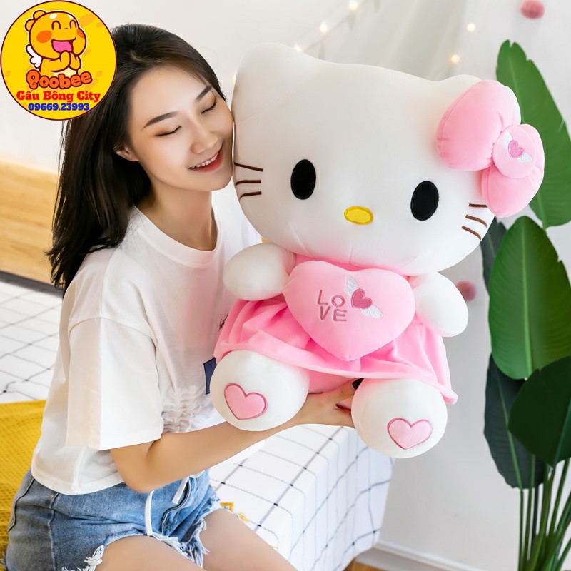 Gấu Bông Mèo Hello Kitty Váy Hồng Mềm Mịn Cao Cấp Quà Tặng Cho Bé Ý Nghĩa Gấu Bông City