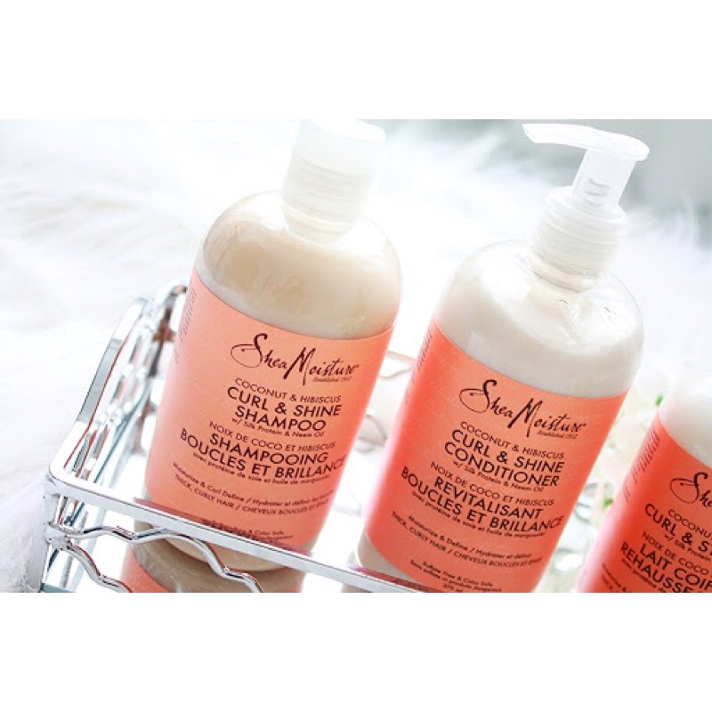 Cặp gội xả giữ nếp uốn Shea Moisture Coconut &amp; Hibiscus
