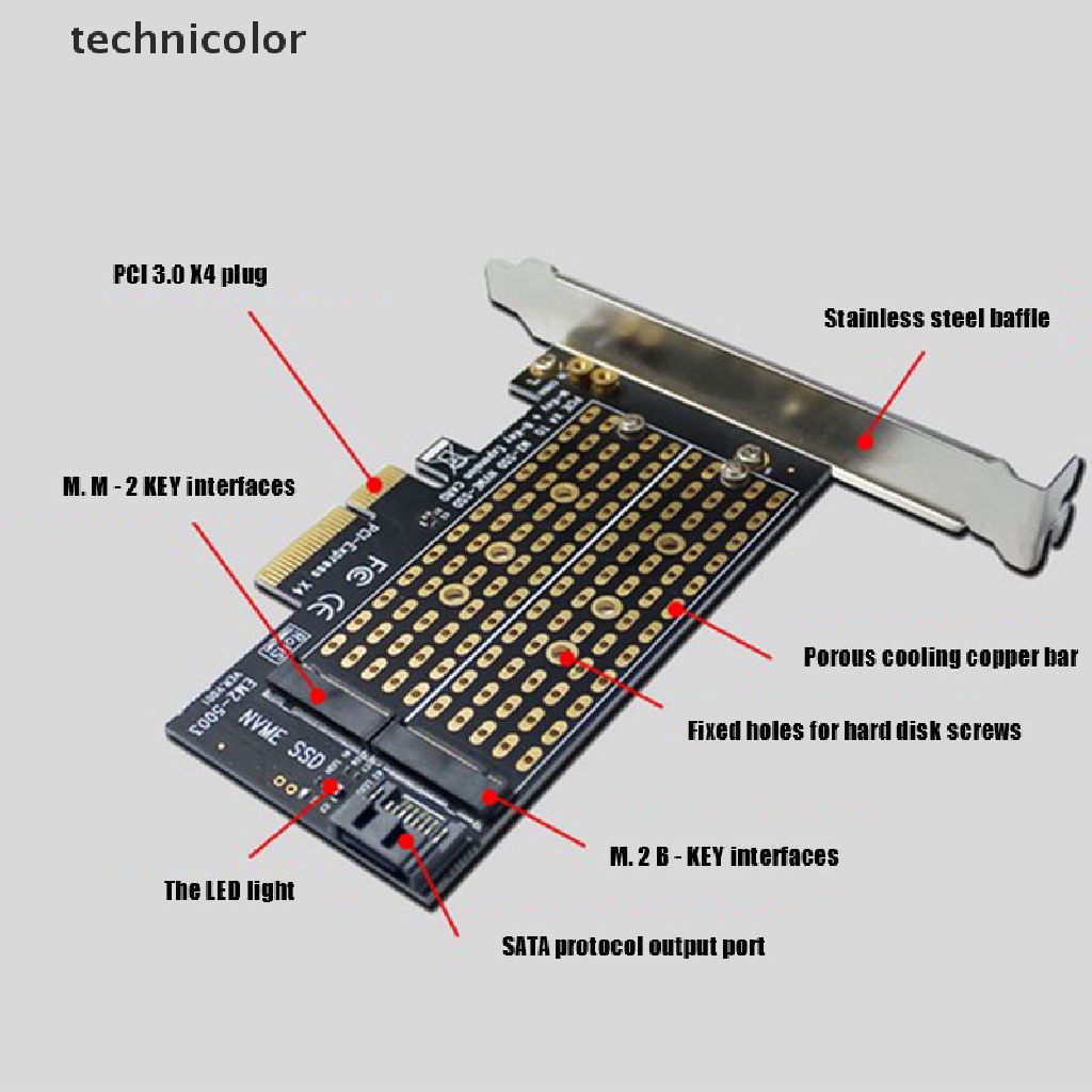 Bộ Chuyển Đổi Pcie Sang M2 / M.2 M.2 Ngff Sang Desktop Pcie X4 X8 X16 Nvme Sata Dual Ssd Pci TYG