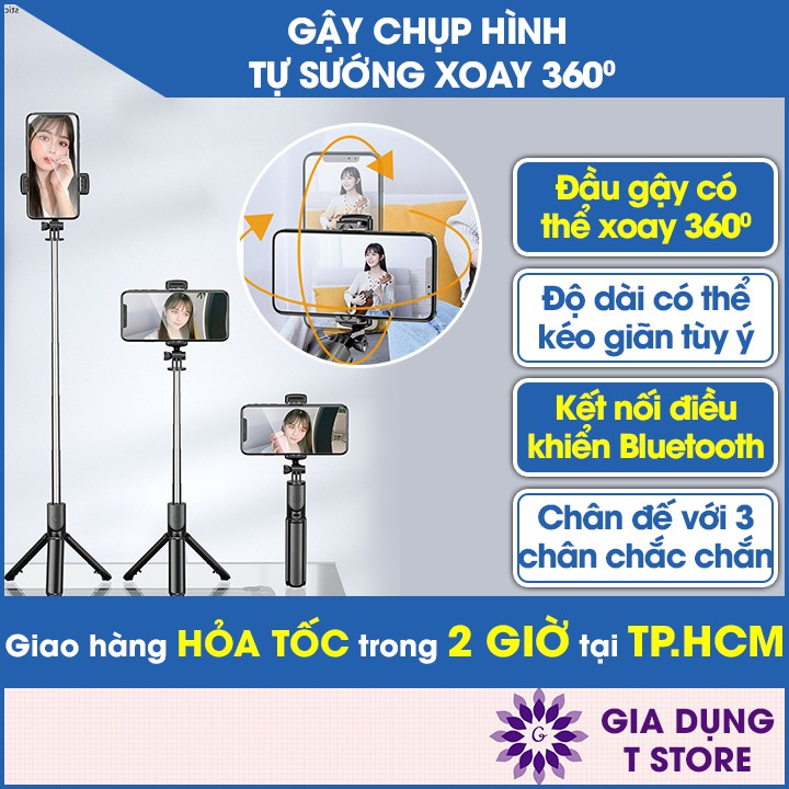 Gậy Chụp Ảnh 3 Chân Bluetooth Tripod K07 , có remote điều khiển - du lịch - căm trại - chụp hình đẹp [GẬY TỰ SƯỚNG]