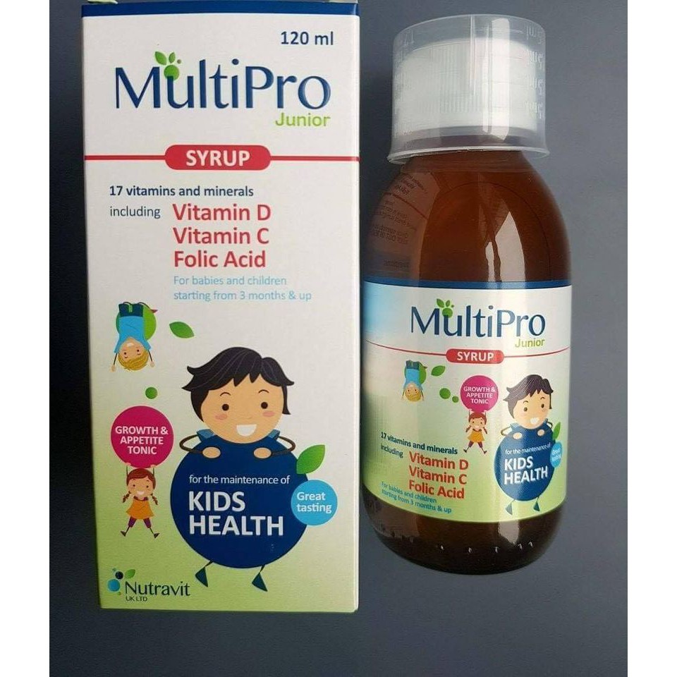 Siro MultiPro Syrup Chai 120ml - Tăng cường sức đề kháng, cải thiện tình trạng biếng ăn, suy dinh dưỡng cho bé.