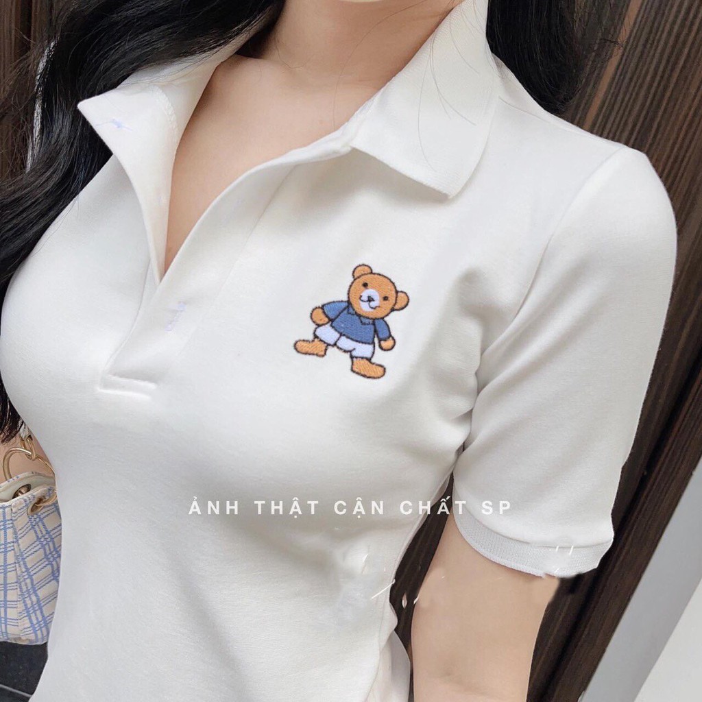 Váy Polo Thun Trơn Cộc Tay Nữ-  Đầm Sơ Mi Ngắn Tay Body Dáng Ôm Kiểu Dáng Hàn Quốc Siêu Xinh