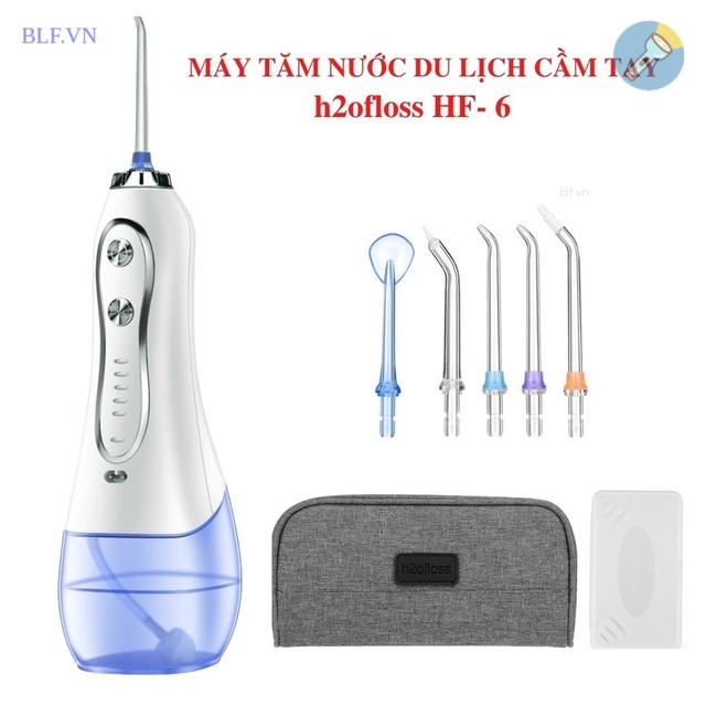 Máy tăm nước h2ofloss HF6 nhập khẩu  [Tặng hộp đựng đầu xịt và túi đựng]