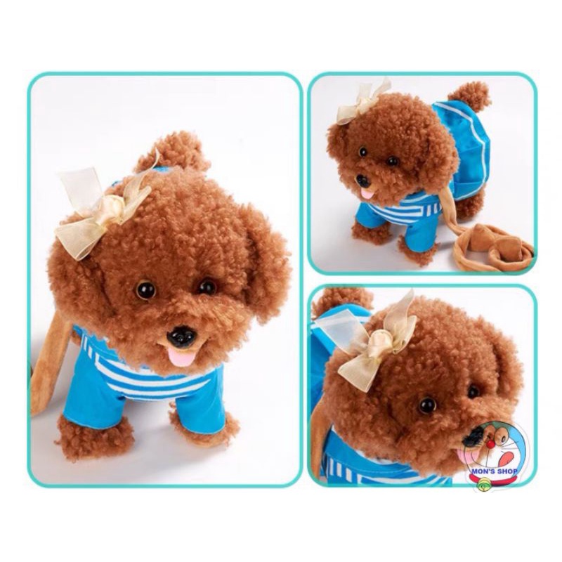 Đồ chơi dắt chó đi dạo, chó bông biết chạy biết hát biết sủa như thật