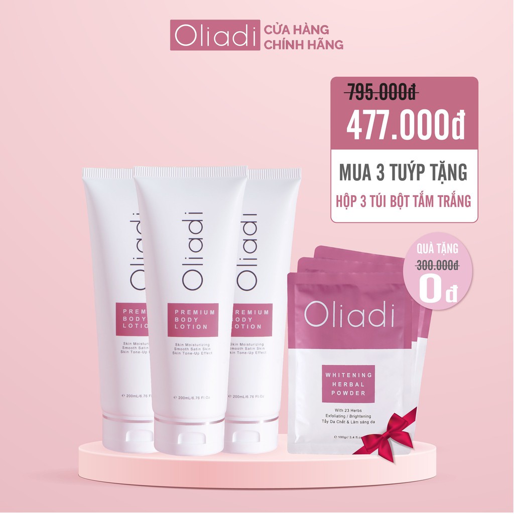 COMBO 3 Tuýp Kem Body Oliadi Dưỡng Trắng Toàn Thân CHÍNH HÃNG