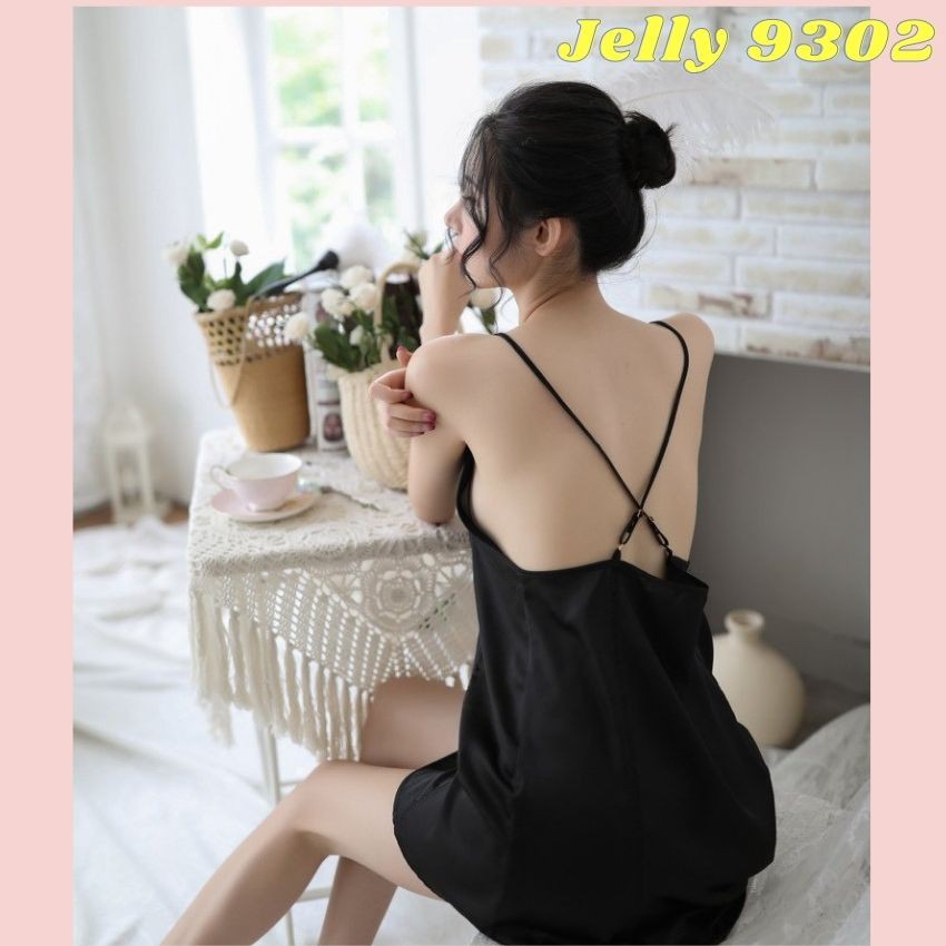 [QUÀ TẶNG] Váy Ngủ Lụa 2 Dây Phối Ren Cao Cấp Kiểu Dáng Sexy Quyến Rũ – Đầm Ngủ Thiết Kế Tinh Tế Mềm Mại - Jelly 9302