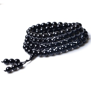 Chuỗi Hạt Đeo Tay Bằng Đá Mã Não Đen 6mm 108 Viên